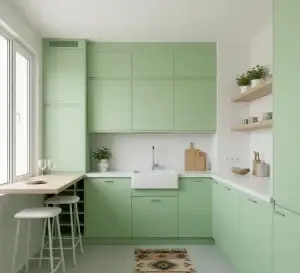 کابینت سبز روشن نمونه کار